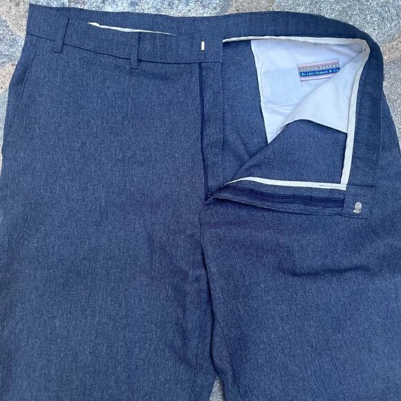 VINTAGE LEVIS ACTION SLACKS SLATE BLUE FLAT FRONT PANTS MADE IN THE USA 38x31 - Picture 6 of 10